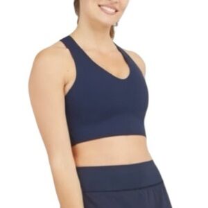 SPANX midnight navy longline medium impact Wirefree sports bra size Small NWT